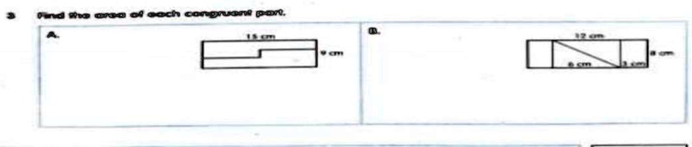 3. Find the area of each congruent part.