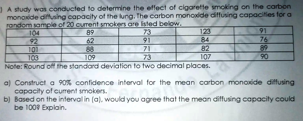 SOLVED: A study was conducted to determine the effect of cigarette ...