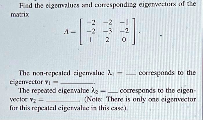 SOLVED: Find the eigenvalues and corresponding eigenvectors of the ...