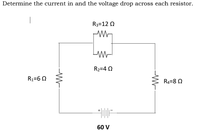 Solved Determine The Current In And The Voltage Drop Across Each Resistor 0253