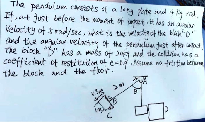 [GET ANSWER] The pendulum consists of a 10kg plate and 4 kg rod. It, at ...