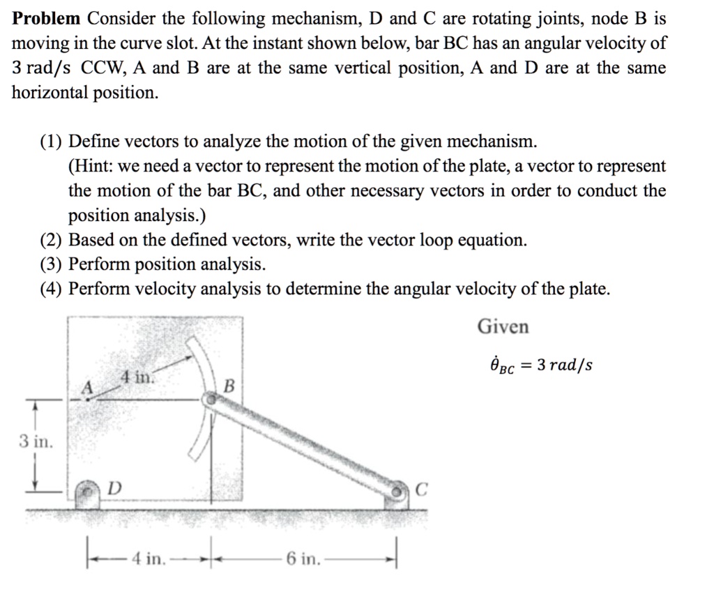 SOLVED Problem Consider the following mechanism. D and C are rotating