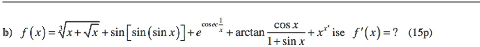 cosec cos b fxvxvw sinsin sin xe arctan xise fx 1sp isin x 44183