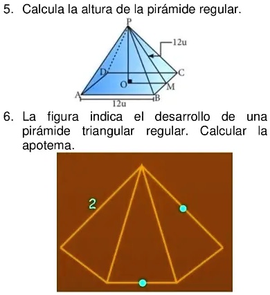 SOLVED: Calculate the height of the regular pyramid: IZu IZu The figure ...