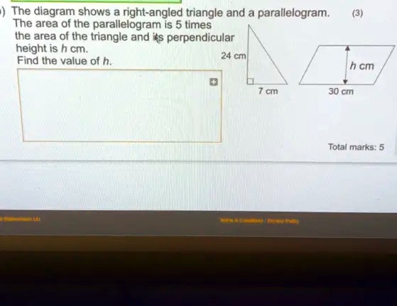 Perpendicular Height Formula ?) The diagram shows a right-angled triangle and a parallelogram. The ...