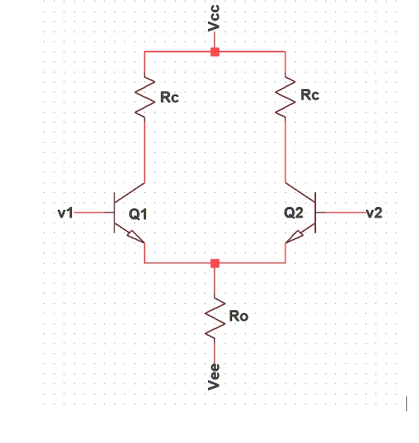 SOLVED: Given the differential amplifier configuration shown below with ...