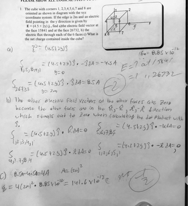 SOLVED: The cube with corners 1, 2, 3, 4, 5, 6, 7, and 8 is oriented as ...