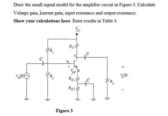 Draw the small-signal model for the amplifier circuit in Figure 3 ...
