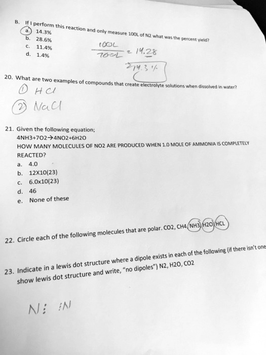 B. If I perform this reaction and only measure 100L of N2...
