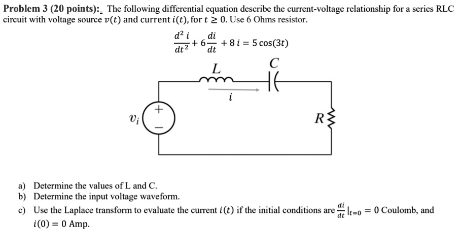 Problem 3 (20 points): The following differential equation describes ...