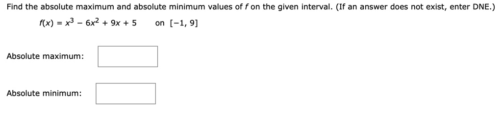 Solved Find the absolute maximum and absolute minimum values