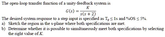 SOLVED: The open-loop transfer function of a unity-feedback system is ...