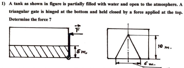 1) A tank as shown in figure is partially filled with water and open to ...