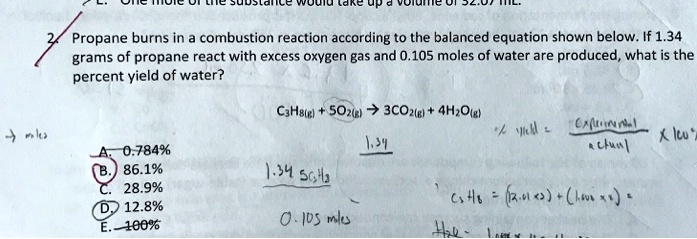 SOLVED: Propane burns in combustion reaction according to the balanced ...