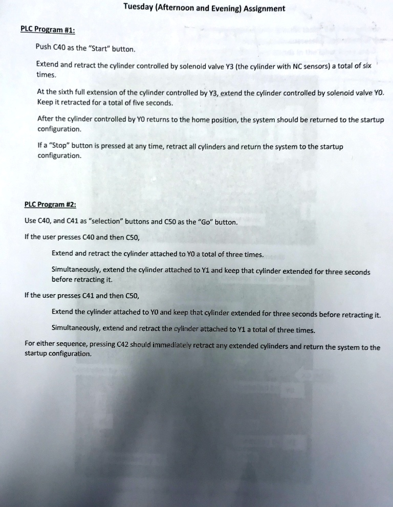 SOLVED Create the ladder logic diagrams for the following cases