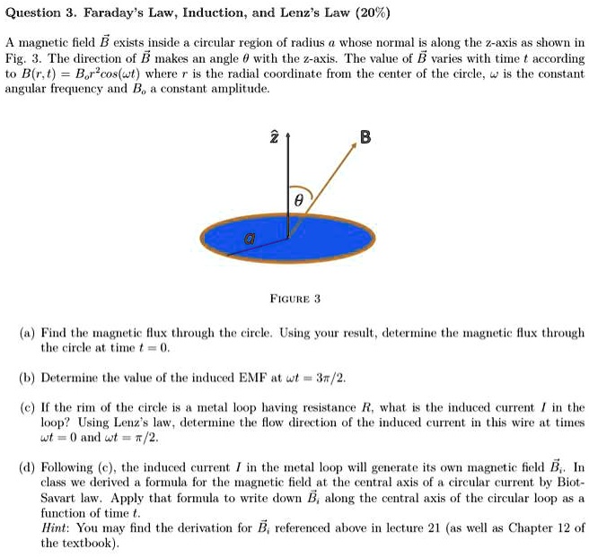 Faraday's Law, Induction, and Lenz's Law 20 A field B exists