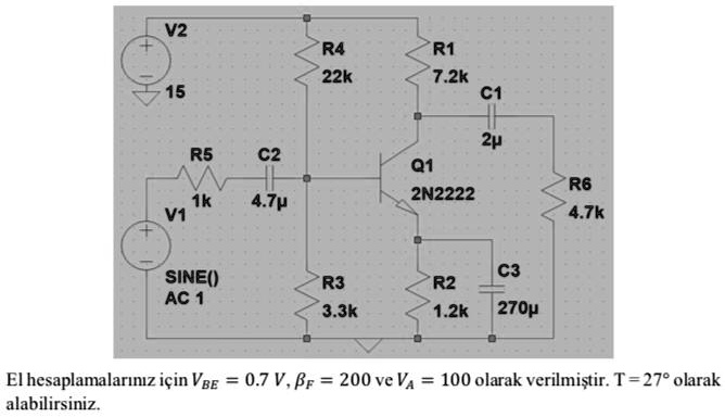 SOLVED: a) Calculate the DC operating point of the transistor manually ...