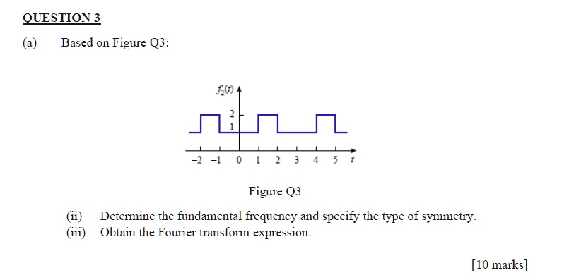QUESTION 3 (a) Based on Figure Q3: f(t 1 0 1 2 3 4 5 Figure Q3 (ii ...