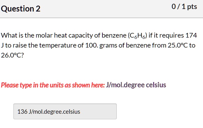 Molar Heat Capacity Of Benzene