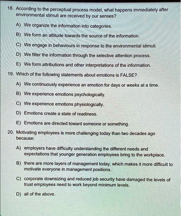 VIDEO solution: According to the perceptual process model, what happens