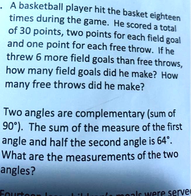 SOLVED A basketball player hit the rim during the game. He scored