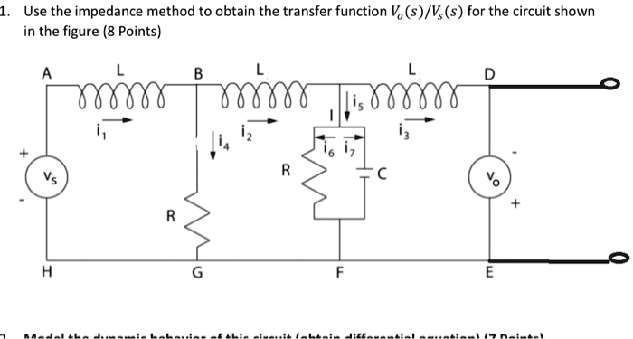 SOLVED: Use the impedance method to obtain the transfer function V(s ...