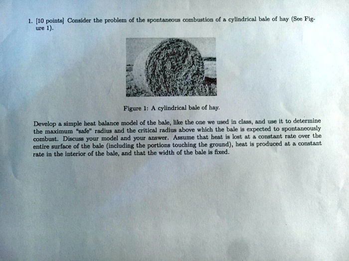 SOLVED Consider the problem of the spontaneous combustion of a