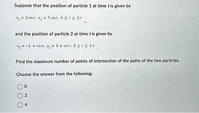 Suppose That The Position Of A Particle Is Given By