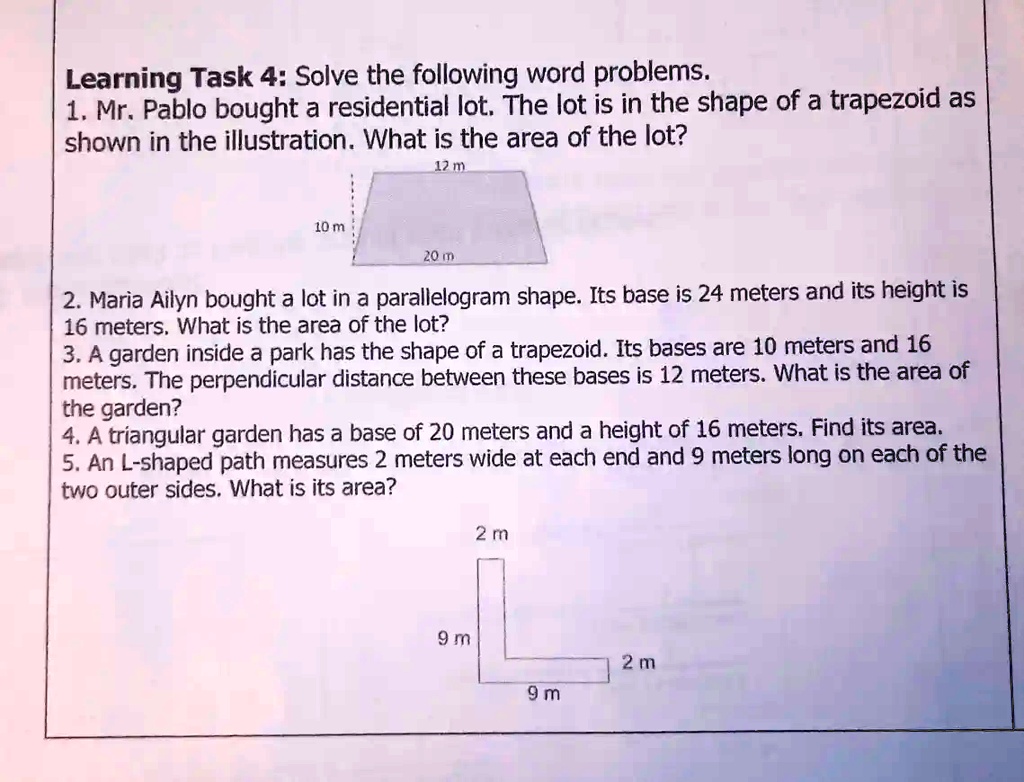 SOLVED Learning Task 4 Solve The Following Word Problems 1 Mr