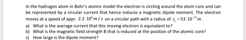 SOLVED: In the hydrogen atom in Bohr's atomic model, the electron is ...