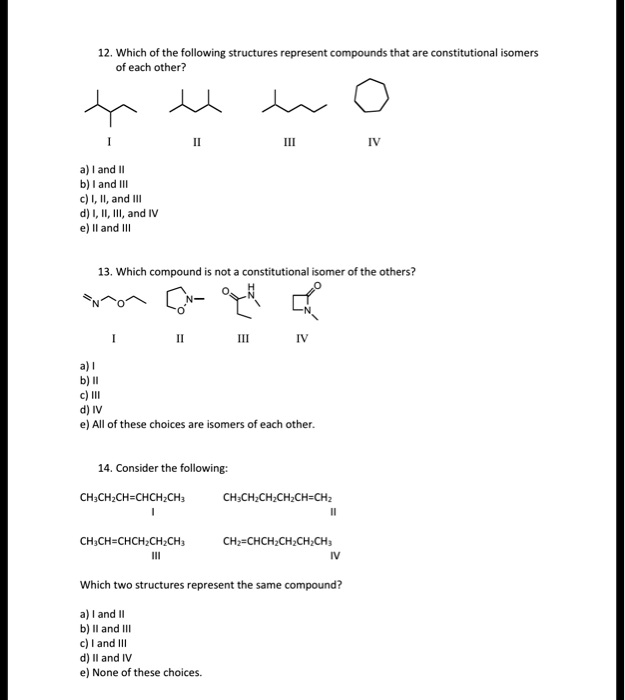 Which Of The Following Represents A Compound SOLVED: 12. Which of the following structures represent compounds that