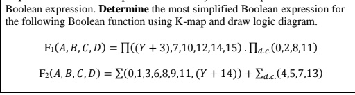 SOLVED: Determine the most simplified Boolean expression for the ...