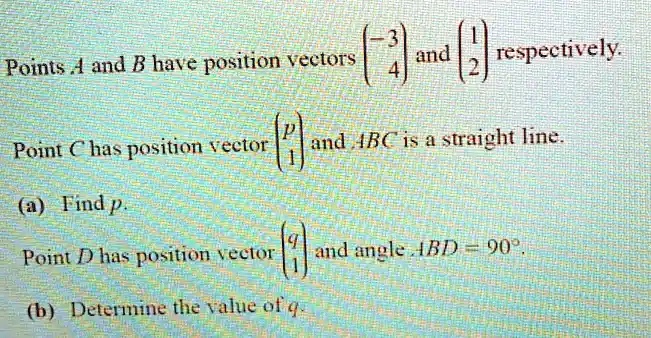 SOLVED: Points A and B have position veetors and respectively Point C ...