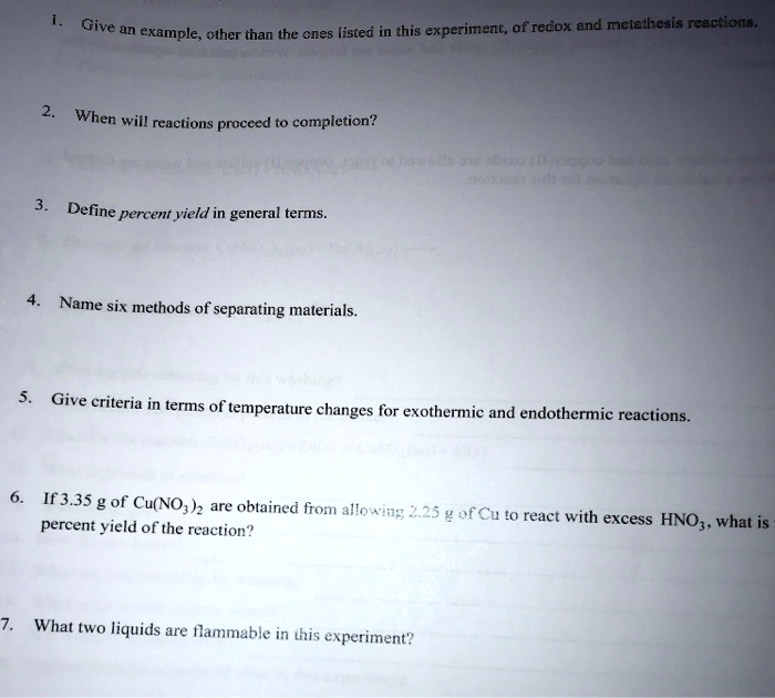 SOLVED: Give an example other than the ones listed in this experiment ...