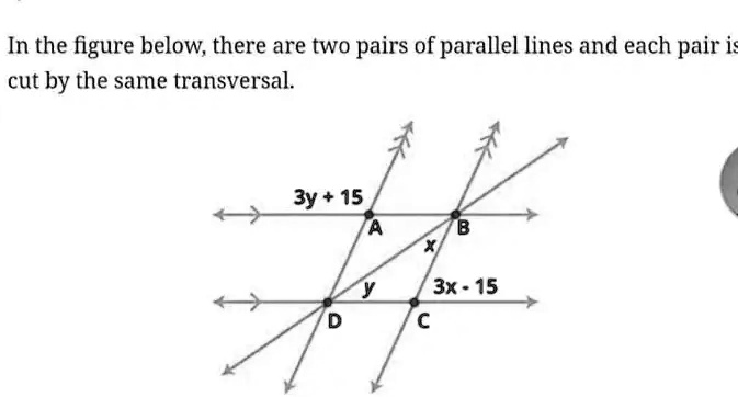 SOLVED: In the figure below; there are two pairs of parallel lines and ...