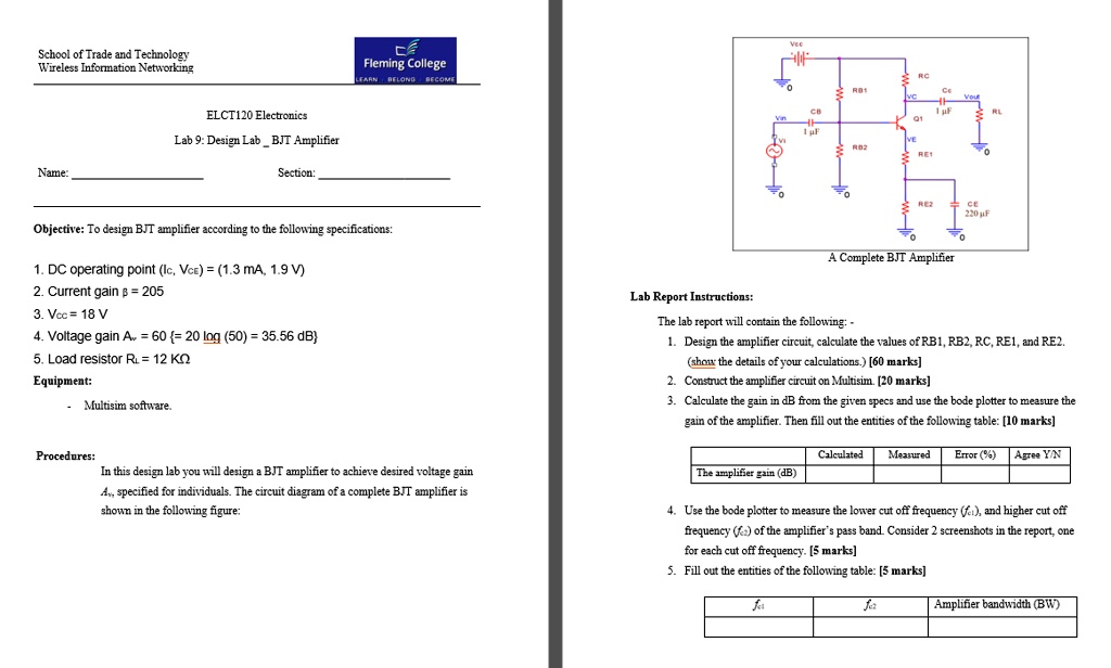 SOLVED using given values and values from the circuit calculate the
