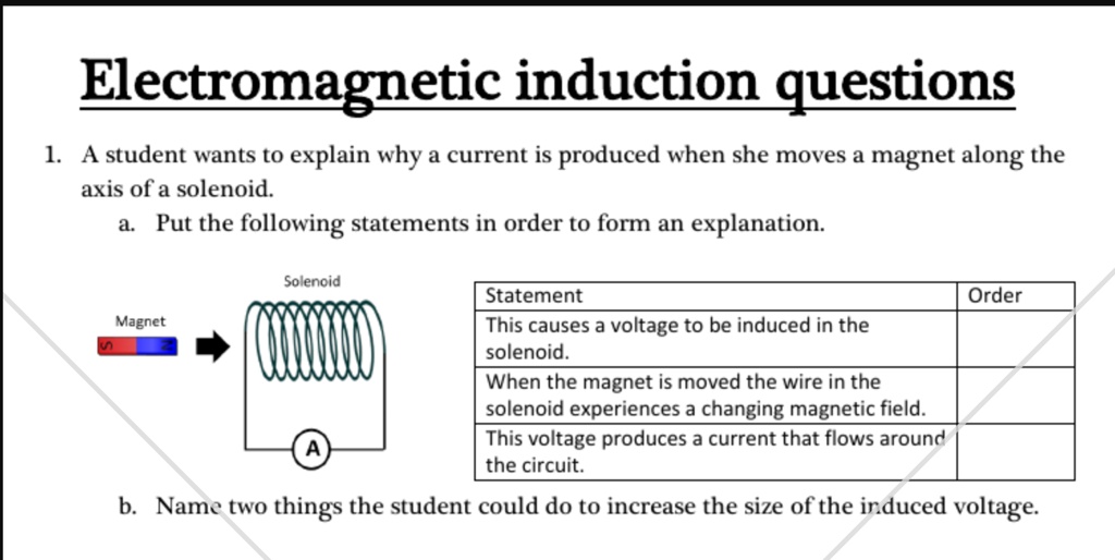 SOLVED Induction Questions A student wants to explain