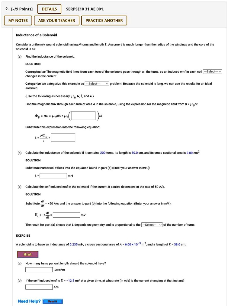 SOLVED DETAILS SERPSE10 31.AE.001. MY NOTES ASK YOUR TEACHER PRACTICE