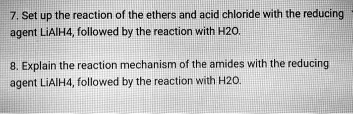 SOLVED: 7. Set up the reaction of the ethers and acid chloride with the ...