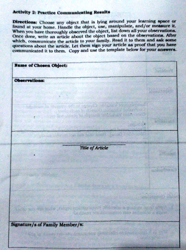 SOLVED: Activity 2: Practice Communicating Results Directions: Choose ...