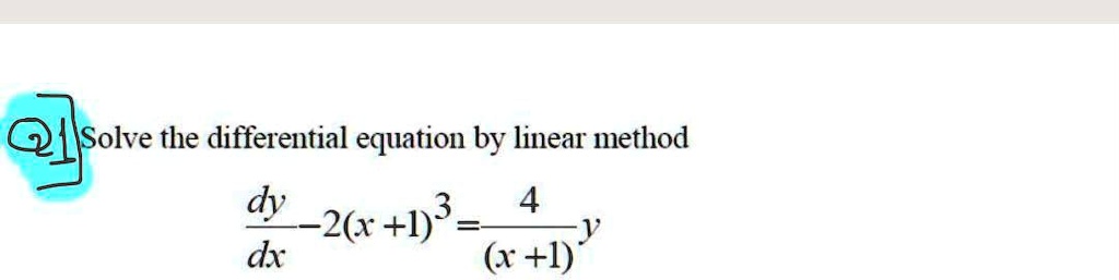 solve the differential equation by linear method dv26x13 4 v dx 61  77346