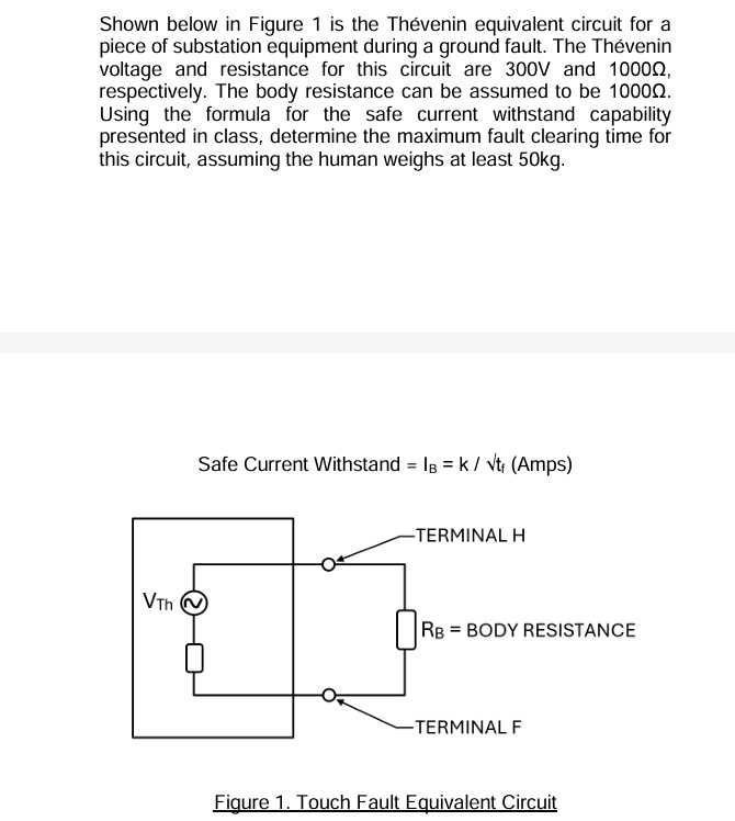 SOLVED: Shown below in Figure 1 is the Thévenin equivalent circuit for ...