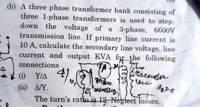 SOLVED: (b) A Three-phase Transformer Bank Consisting Of Three 1-phase ...