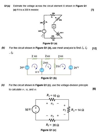 SOLVED: Q1(a) Estimate the voltage across the circuit element X shown ...