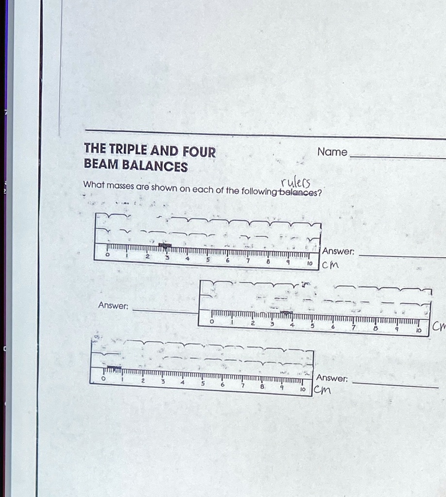 SOLVED 'THE TRIPLE AND FoUR Name BEAM BALANCES What masses are shown