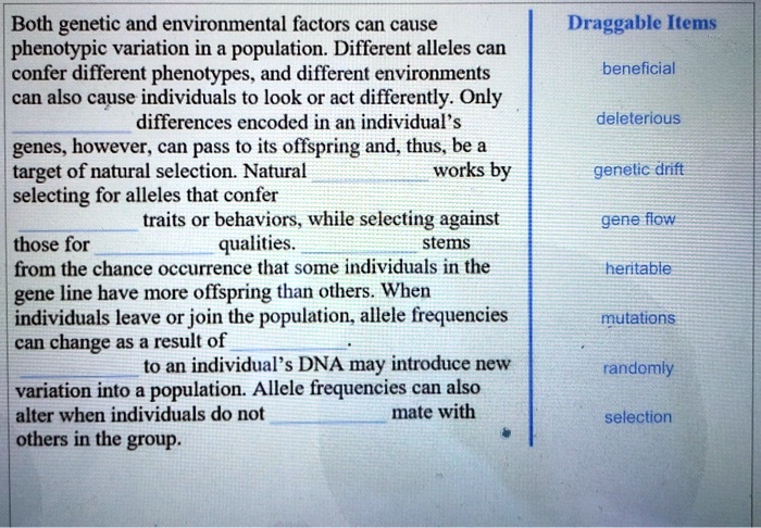 SOLVED: Both genetic and environmental factors can cause phenotypic ...