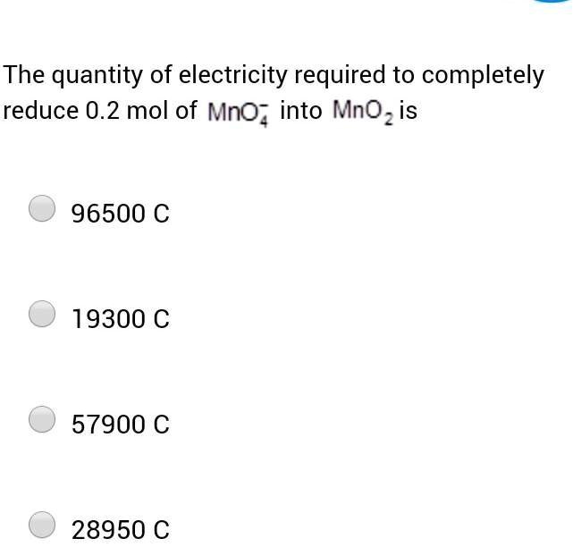 Solved: The Quantity Of Electricity Required To Completely Reduce 0.2 