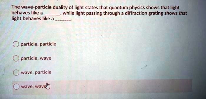 light behaves like a particle and a wave