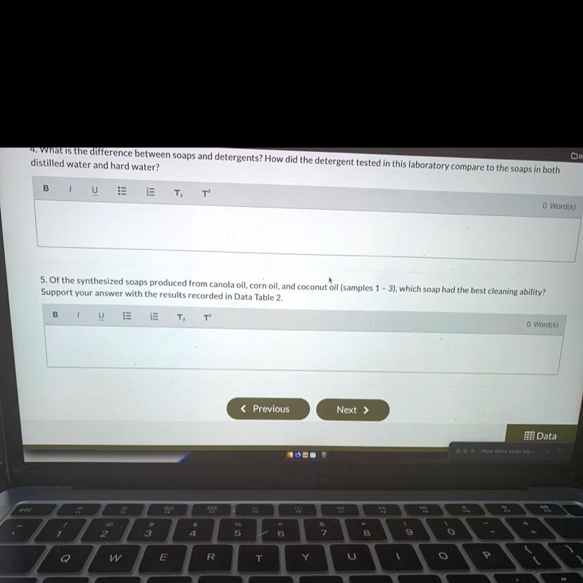 SOLVED 2. Why was suds production used to assess the effectiveness of