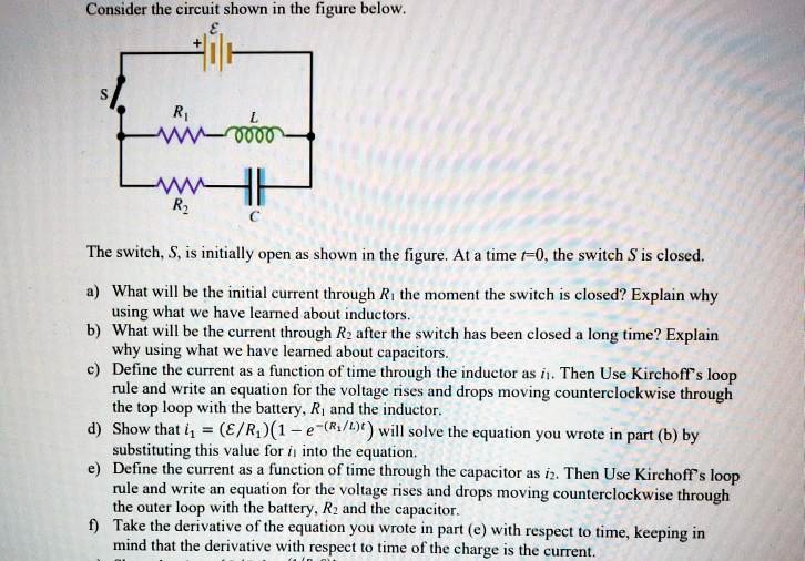 SOLVED Consider the circuit shown in the figure below The switch, S